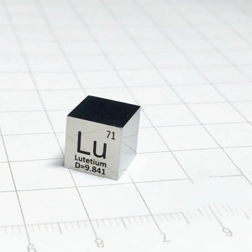 Зеркальный полированный куб Lutetium Lu Cube 10 мм плотный 99.95% высокой чистоты чистый для