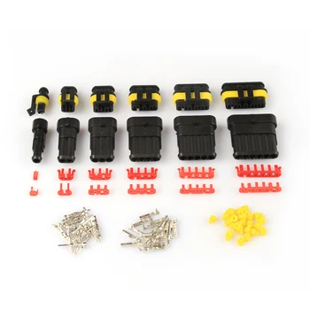 

43Kits 1/2/3/4/5/6 Pin Wire Terminal Connector Waterproof Car Auto HID Wiring Harness Plug Male&Female Electrical Connector Plug