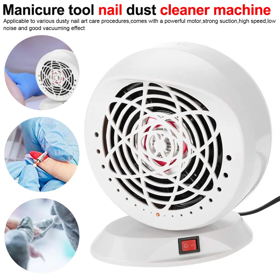 

1pcs Vacuum Suction Nail Dust Collector Professional 25W Manicure Tool Nail Dust Cleaner Machine UV Gel