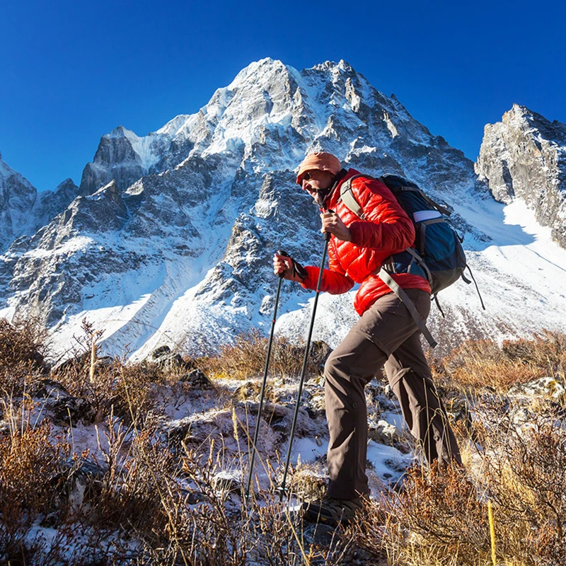 Naturehike модный Сверхлегкий четырехсекционный складной карбоновый треккинг полюс