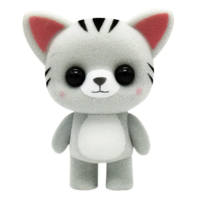 

Kawaii PVC Flocking Doll Furry Panda Pengiun Duck Mini Animals Toys For Children Flocking Toy For Girls Kids Gift Figures