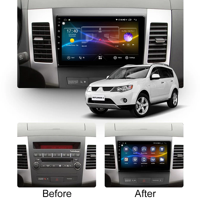 Funrover 2.5D + IPS android 10 0 автомобильный мультимедийный плеер Навигация dvd для mitsubiши1