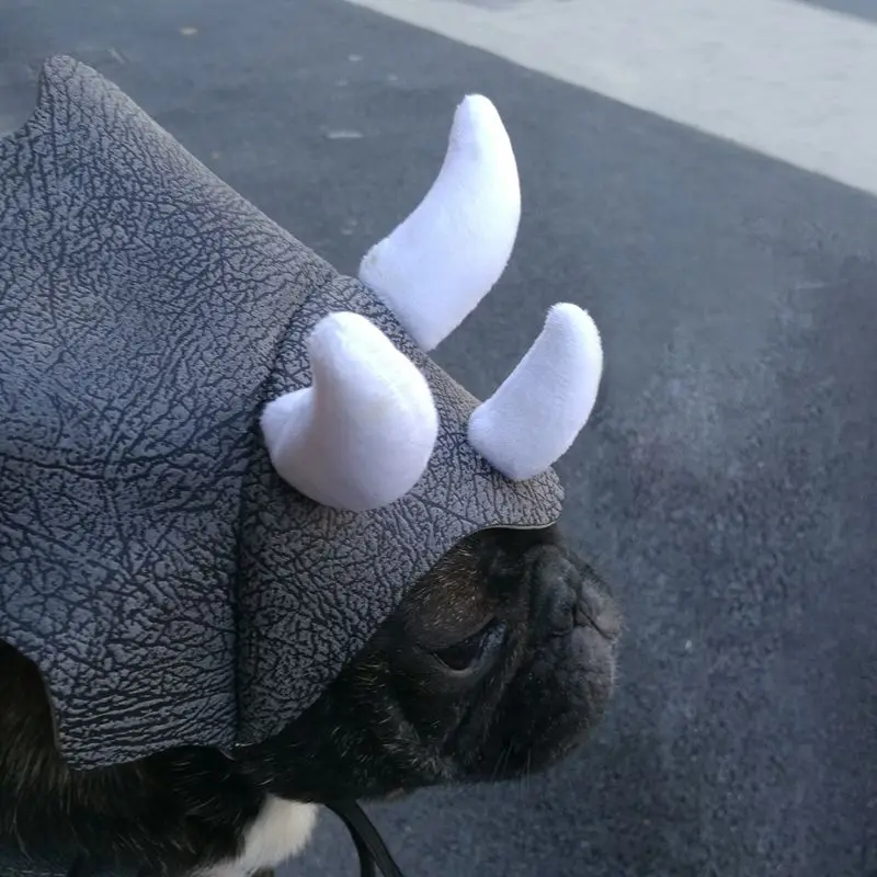 Pet Triceratops Dog Dinosaur Hat Pet Cat Dog Dress-up Hat Pet Transformation Cap Pet Headgear Costume Dog Hat Cap