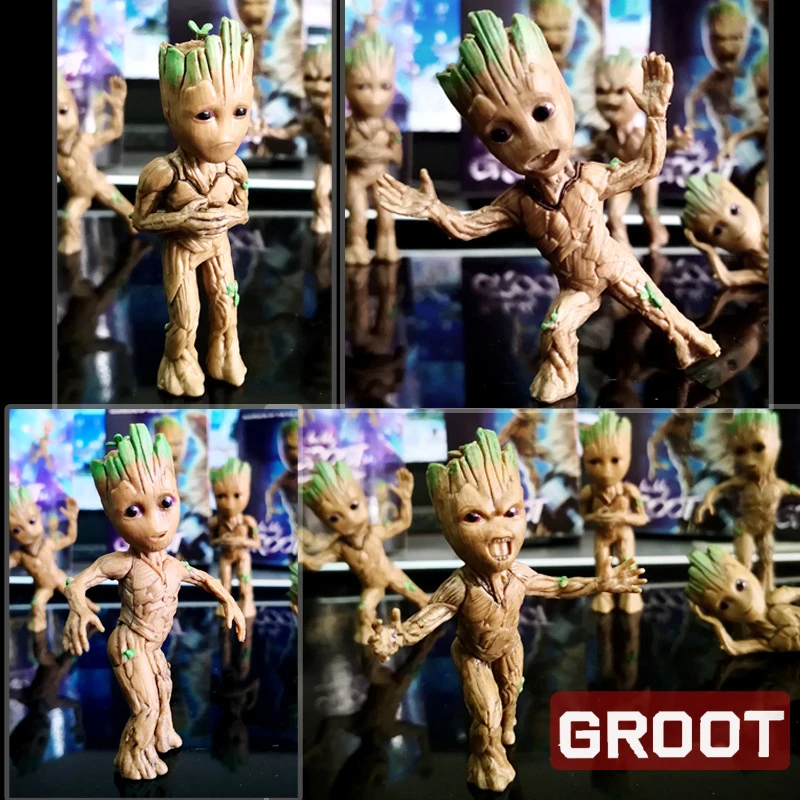 Strongwell Baby Groot фигурка дерево фигурка мужчины игрушка Marvel Groot фигурки детей милый подарок украшения дома аксессуары 1 комплект