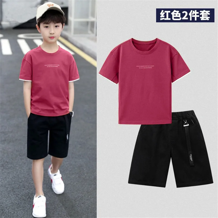 

Boys Clothing Sets Summer Boys Clothes Casual Outfit T-shirt & Pants Kids Tracksuit Teen Children Clothing Suit 6 8 9 10 12 Year