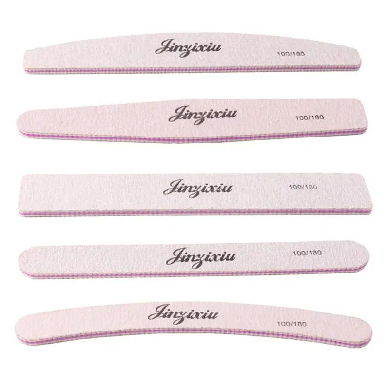 

5pc Professional 100/180 Sanding Buffer Block Pedicure Manicure Buffing Polish Beauty Tools Professional Nail Files Grey Boat