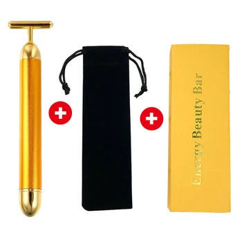 

2020 New Golden Face Massage Bar Electric T-style Facial Massager Home Beauty Instrument Painless easy to use