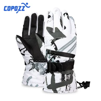 

COPOZZ Thermal Ski Gloves Men Women Winter Fleece Waterproof Warm Snowboard Snow Gloves 3 Fingers Touch Screen for Skiing Riding