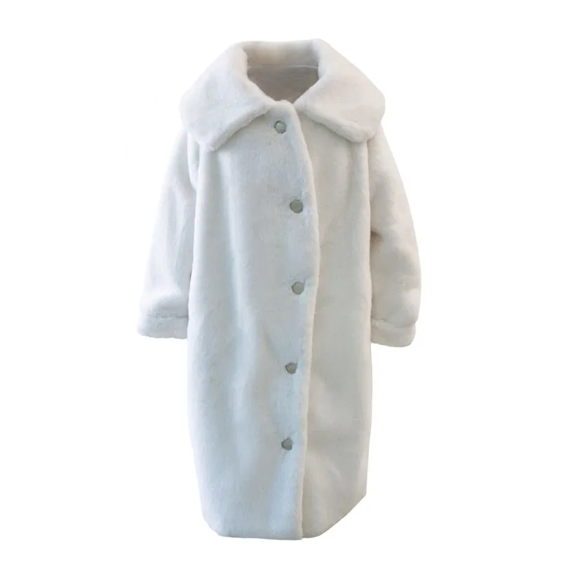 white faux fur coat Популярные зимние пальто из искусственного меха для женщин, пушистая удлиненная куртка из искусственного лисьего меха, пальто, утолщенная теплая женская верхняя одежда, пальто - Цвет: white faux fur coat