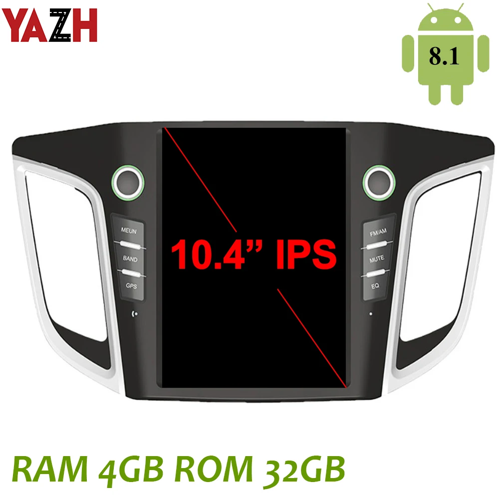 YAZH 4 ГБ Android 8 1 стерео Мультимедиа для hyundai IX25 Creta 2014 2015 2016 2017 2018 с 10 &quotips дисплеем