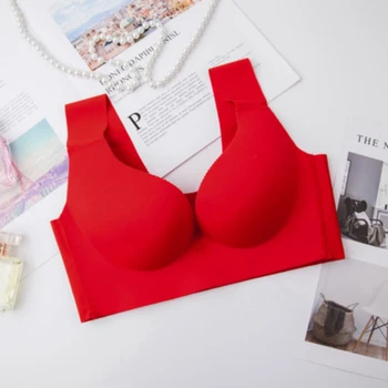 

Woman Seamless Smooth Wire Free Bra Fashion Deep V Sexy Bra Female Top