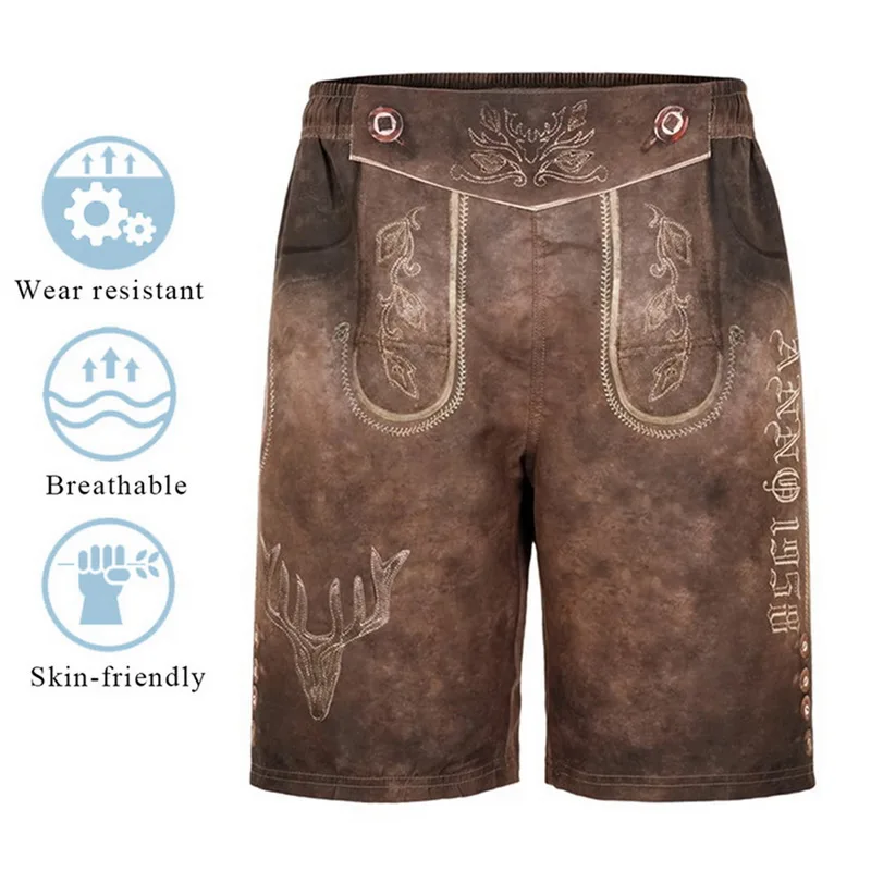 Homme летние Pantalon Corto Hombre Oktoberfest мужские шорты винтажные пляжные шорты свободного кроя шорты-карго шорты с принтом и эластичной резинкой на талии