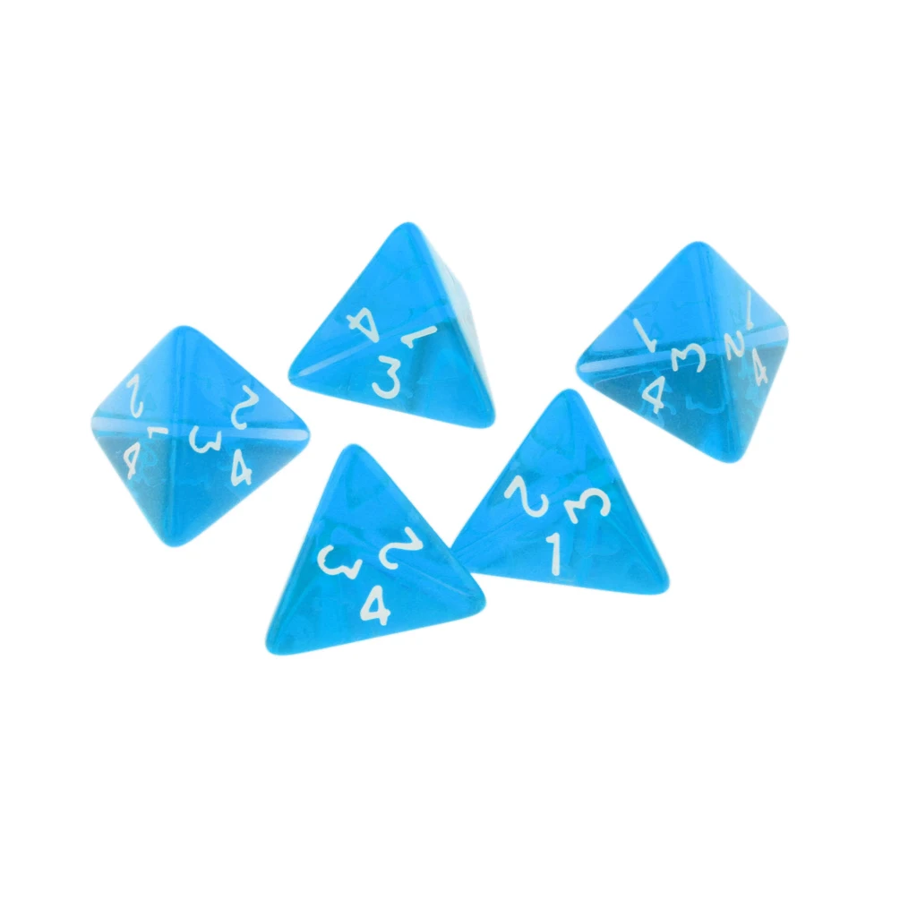 Pack Of 20 Acrylic Multi-Sided Dice D4 D&D RPG Cup Game Polyhedral Dice Set Blue Red