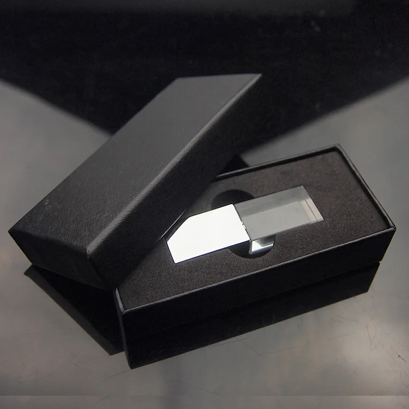 silver longblack box Пользовательский 3D логотип Кристалл& Длинная черная коробка флеш-накопитель 2,0 Usb флэш-накопитель 4 ГБ 8 ГБ 16 ГБ 32 ГБ для фотографии свадебные подарки - Цвет: silver longblack box