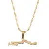 Stainless Steel Gambia Map Flag Pendant Necklace Gambian Map Chain Jewelry 4
