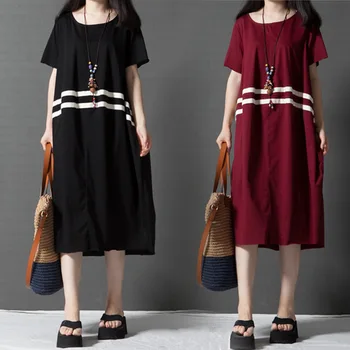 

2019 Pregnant women's summer dress breast-feeding version of loose cotton pregnancy korean style for woman dress Q0823