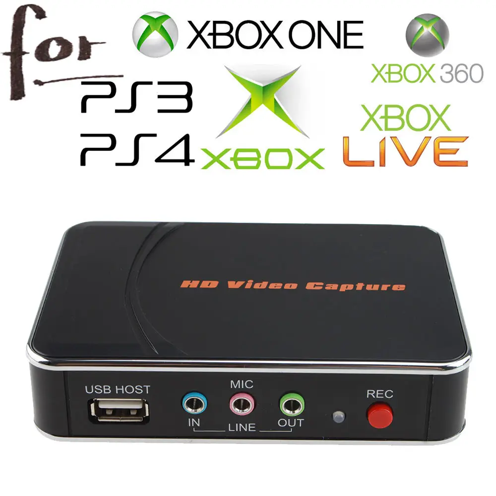 HD Game Video Capture 1080P HDMI YPBPR Recorder For XBOX One/360 PS3 /PS4 with One Click No PC Enquired No Any Set-up