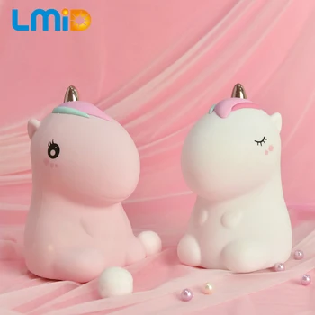 

Silicone Touch Sensor LED Night Lamp For Children Baby Kids 7 Colors Unicorn USB LED Night Light