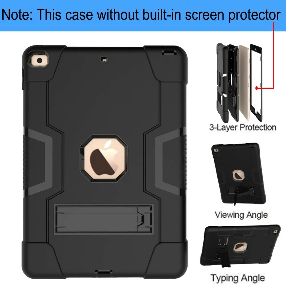 Для iPad 10,2 чехол Heavy Duty ударопрочный гибридный 3 Слои армированный рc Силиконовое противоскользящее покрытие планшетный чехол для iPad 10,2 дюймов 7th