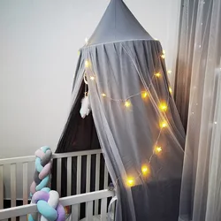 Cortina de litera esquinera para habitación de niños, mosquitera para cuna colgante de cúpula, malla para decoración de habitación de niñas y princesas, 60cm