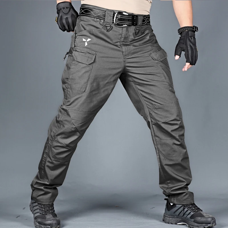 Pantalones Cargo con bolsillos para hombre, pantalón táctico militar, de camuflaje, elásticos para exteriores