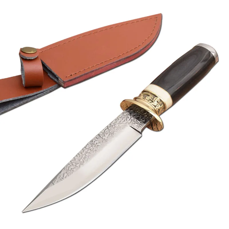 

ToughKeng Forging One Keel Straight Knife 58-60HRC High Hardness 7Cr17Mov Steel Fixed Blade Knife Leather Case Sheath