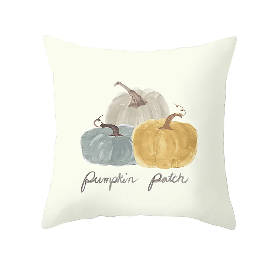 

Fall Halloween Pumpkin Cushion Cover Decorative Polyester Pillows Cover For Sofa Seat Soft Pillow Case Home Halloween Decor
