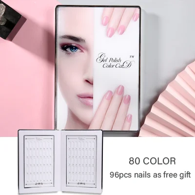 80 color style 2 60/80/96/120/160 шт. акриловый Фрезер для ногтей cо шлифовальными Гель-лак Дисплей с картами эталонных Цвет доска диаграммы Nail Art Салон маникюрные инструменты Бесплатные ногти - Цвет: 80 color style 2