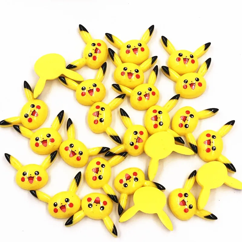 100 шт./лот мультфильм аниме Kawaii Pika Pet в кармане персонаж плоская задняя Смола DIY орнамент чехол для телефона браслет подарок
