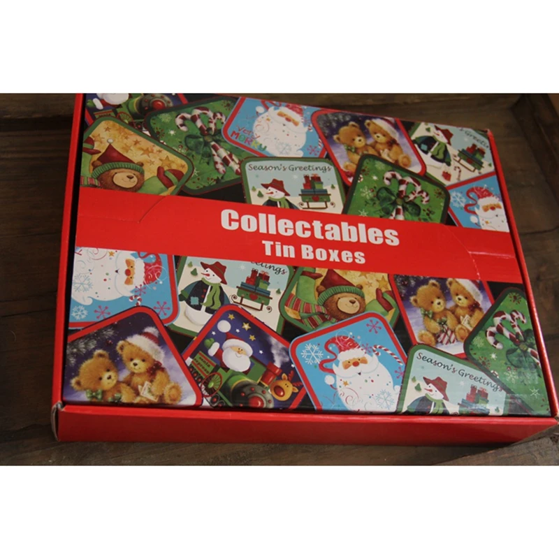 12pcs set 12 шт./лот Рождественский подарок Оловянная коробка медведь серия оловянный Подарочный пакет ручной работы коробка для печенья лунный торт чехол Рождественская коробка для хранения - Цвет: 12pcs set