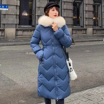 

6 Colors Winter Jacket Women Slim Ladies Hooded Thicken Parka Warm Hooded Faux Fur Female Long Winter Coat jacket women