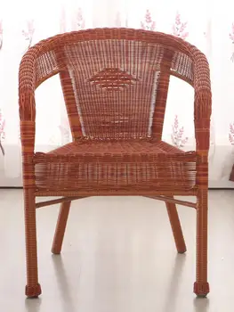 

Balcony Rattan Chair Back Chair Single Armrest Chair Simple Modern Home Woven Small Teng Chair Leisure Table And Chair