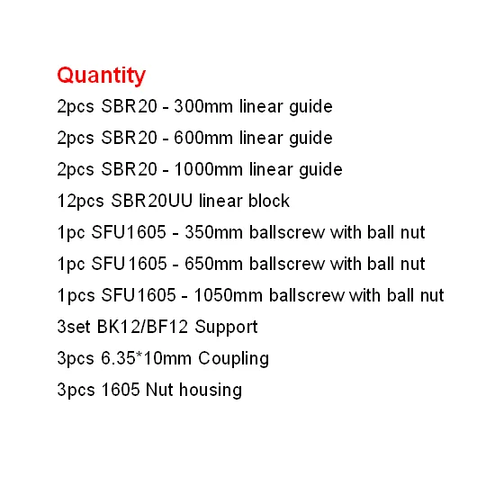 SBR20- 300 600 1000 SBR20 SBR16 комплект линейной направляющей+ SFU1605 шариковый винт комплект BK12/BF12 гайка Корпус муфта с ЧПУ Запчасти - Цвет: SBR20- 300 600 1000