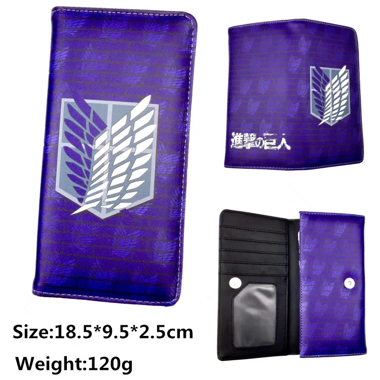 

Attack on Titan Cartoon Wallet With Card Holder Long Purse For Young