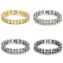 MD Металл Нержавеющая сталь Байкер для мужчин цепь мотоцикла панк Рок Человек Браслет цвет золото серебро ювелирные изделия