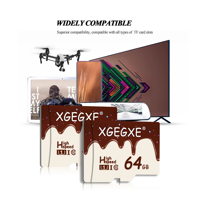 XGEGXE Mini Memory Card 32GB TF Card 64GB Class 10 Chocolate Jam Candy Style High Speed Mini Card 16GB T-Flash Card For Phone