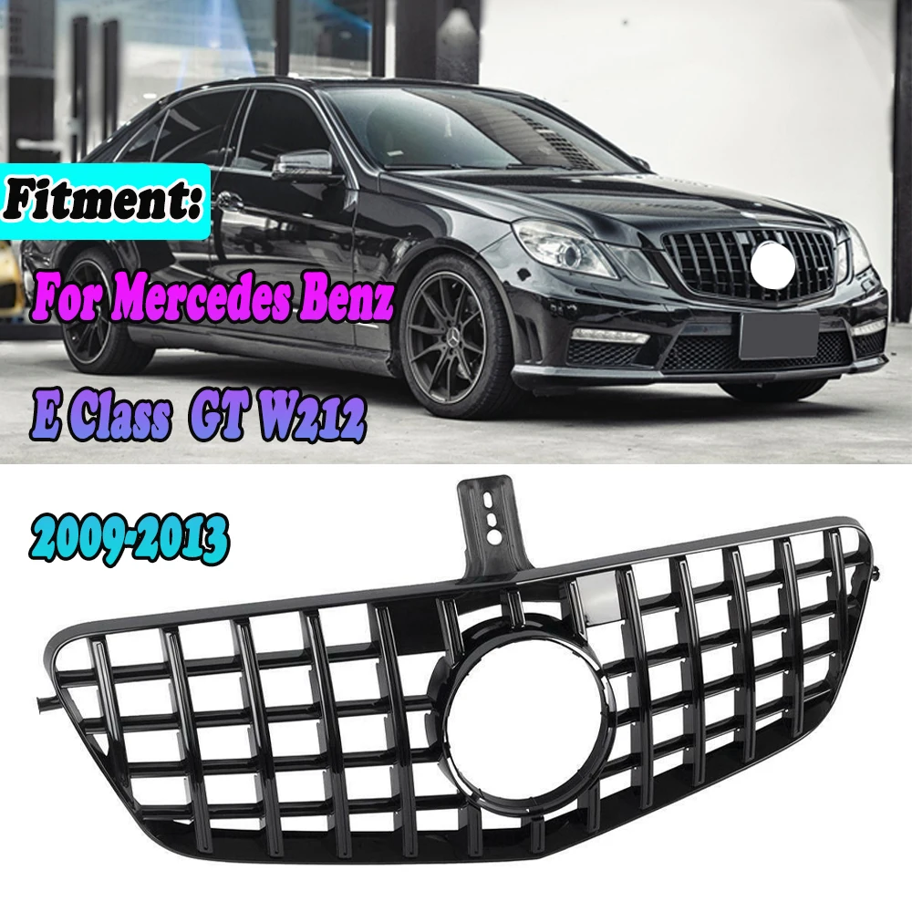 

Front Bumper Grille GT Style Grill For Mercedes Benz E Class W212 E200 E300 E350 E500 E550 2009 2010 2011 2012 2013 Silver