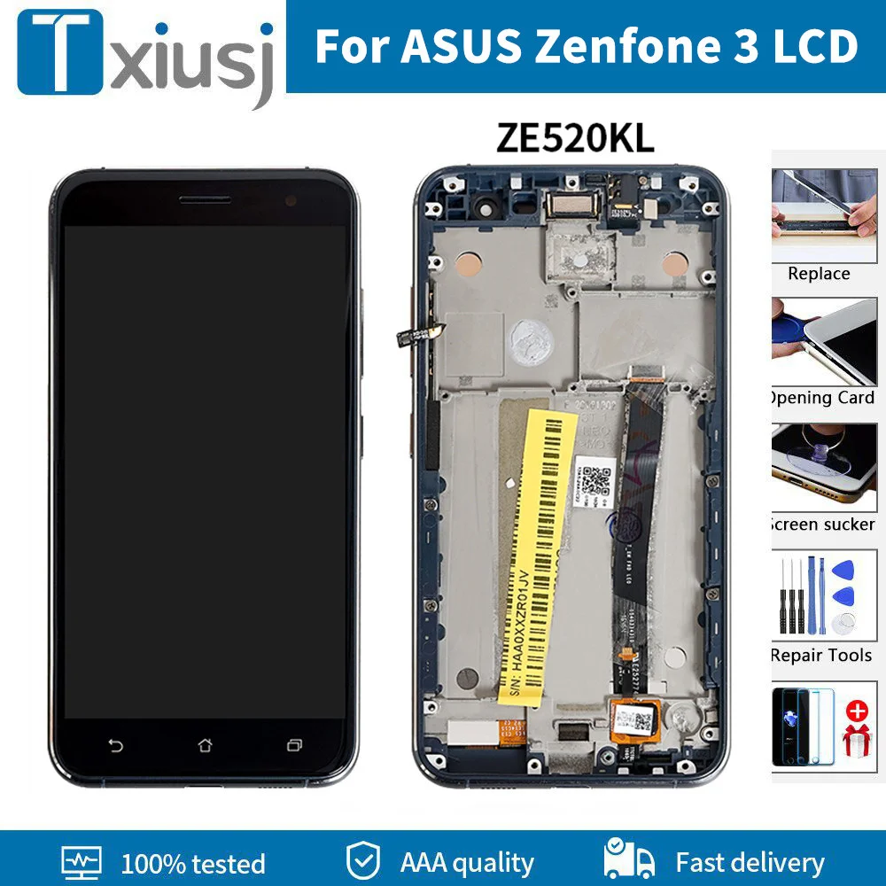 Оригинальный ЖК-дисплей для ASUS Zenfone 3 ZE520KL сенсорный экран с рамкой LCD Z017D Z017DA Z017DB |