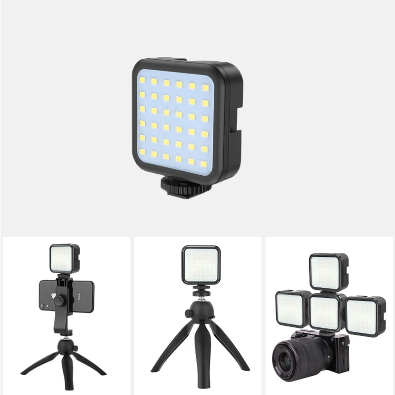 Condenser Microphone With Tripod LED Fill Light For Professional Photo Video Camera Phone For Interview Live Recording YouTube