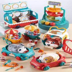 Boîte de rangement de musique pour animal de compagnie, commande vocale intelligente, Induction chien rampant, maison de jeu, voiture avion rotatif coulissant, ensemble de jouets pour enfants, cadeau 