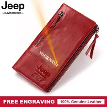 Merek Terkenal Kulit Asli Wanita Panjang Dompet Wanita Zipper Clamp Koin Dompet Wanita Walet Fashion Ponsel Tas Uang Saku(China)