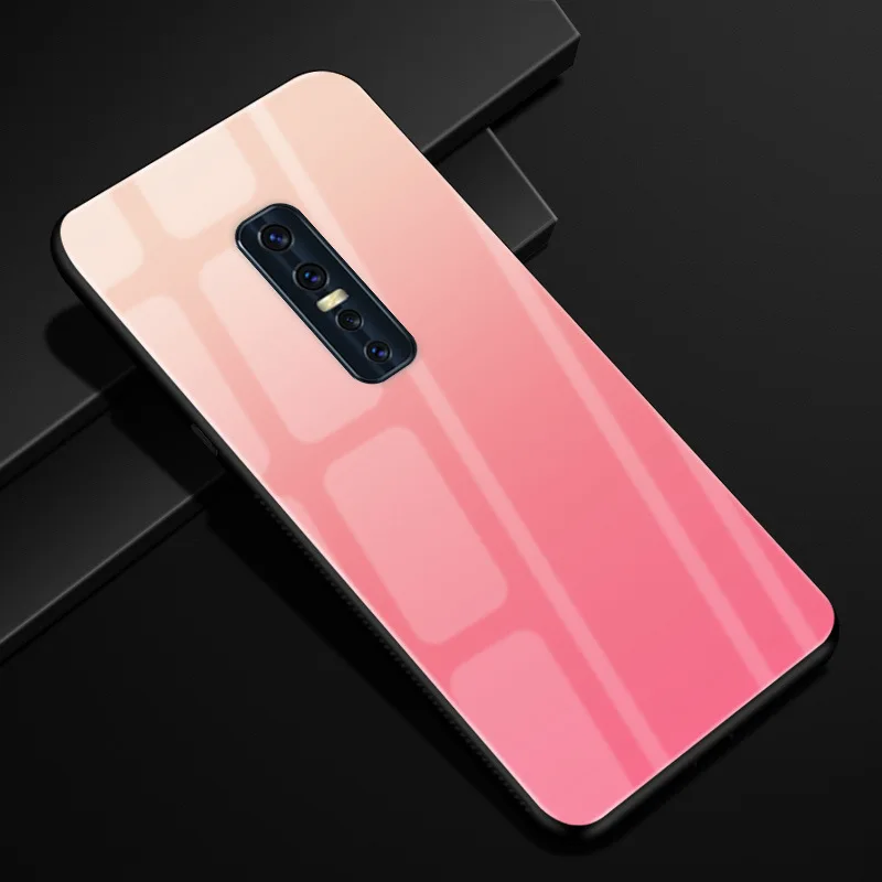 20 ДЛЯ Vivo V17 Pro Чехол PC Пластиковый стеклянный чехол для телефона черный ТПУ бампер чехол для Vivo V17 Pro 1909 V17Pro ЧЕХОЛ ДЛЯ Vivo V 17 Pro - Цвет: 20