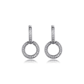 

Sparkling Double Hoop Earrings for Women Fashion Rose Golden Jewelry Round Shape Women Earrings Jewelry Accessories Girls Gifts