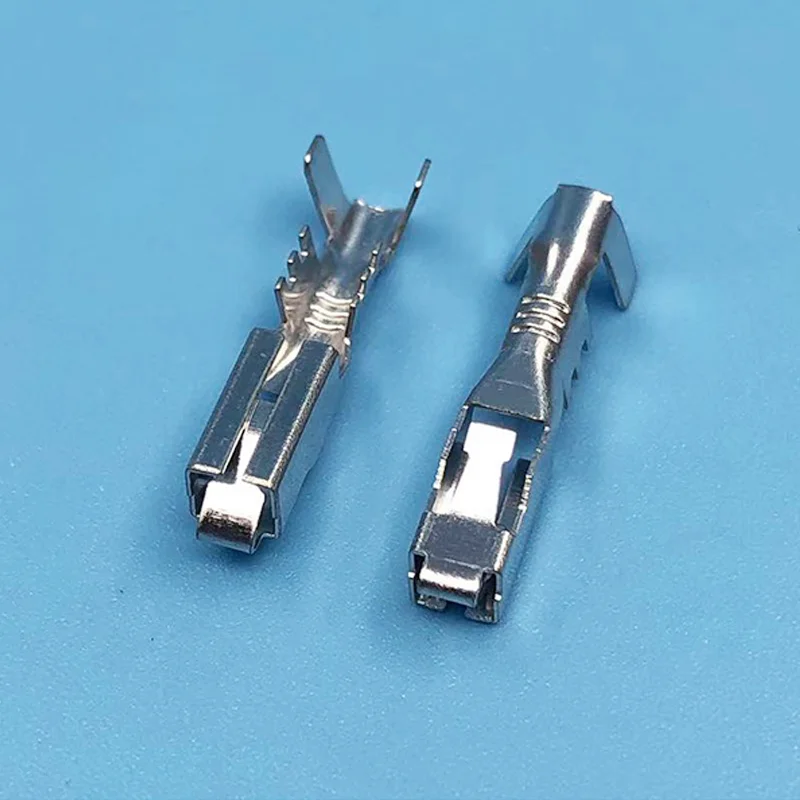 

100Pcs DJ623-E2.8B Female Automobile Connector Terminal Tinned Connection Copper Terminal 2.8mm Series Plug Spring Silvery