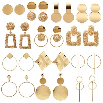 

Fashion statement earrings 2020 large geometric round earrings for women drop earrings pendants modern earrings female jewelry