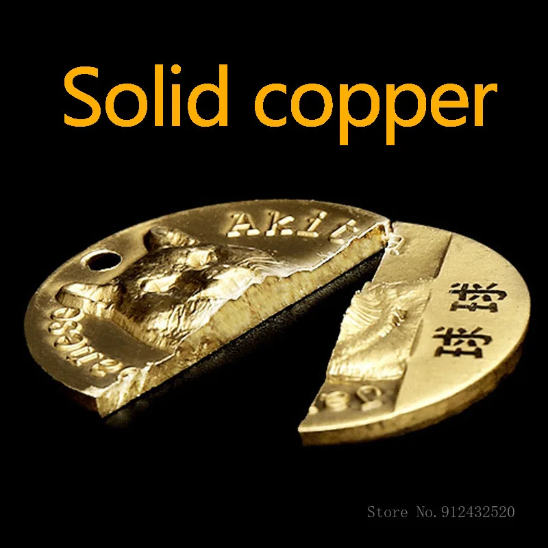 Anti-Lost Engraving Dog Tag Pure Copper Bullfighting Husky General Dog Tag Personalized Name Card