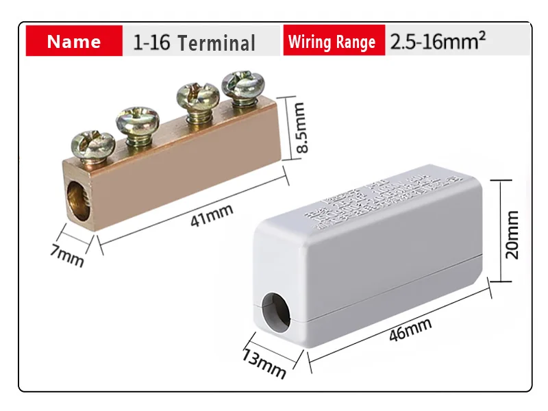 Description Picture 3 of itemTerminal Block High Power Wire Cable Connector I-Type Quick Electrical Wiring Junction Box I-16  2.5-16mm2 1000V 80A