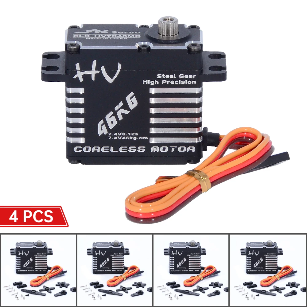 4Pcs Jx CLS-HV7346MG 46Kg Coreless Hoge Precisie Staal Gear Volledige Cnc Digitale Servo Voor Diy Rc Car Helicopter auto Crawler 4Pcs Jx CLS-HV7346MG 46Kg Coreless Hoge Precisie Staal Gear Volledige Cnc Digitale Servo Voor Diy Rc Car Helicopter auto Crawler