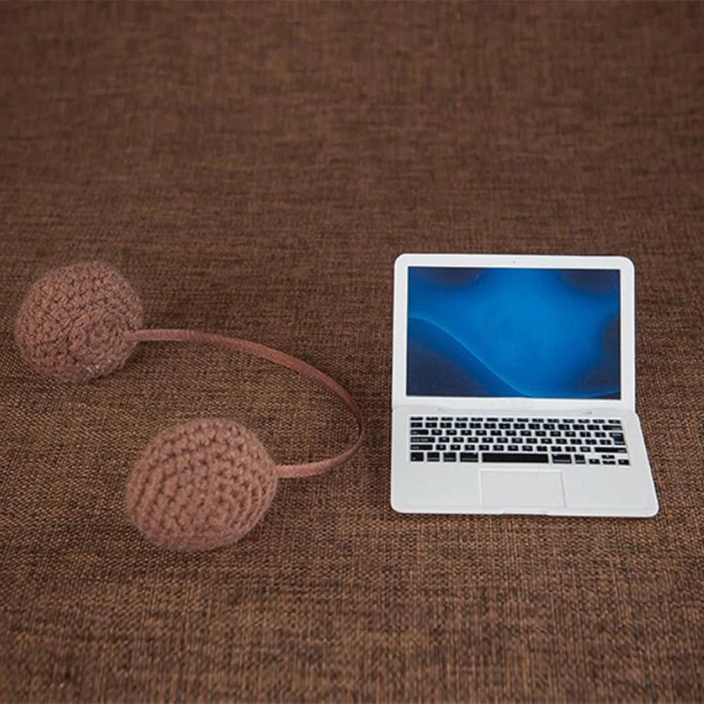 White Laptop Set Дон и Джуди новорожденный реквизит для фотосессии Мини компьютер+ гарнитура+ джентльменский костюм шляпа комплект наряды детские креативные студийные аксессуары для съемки - Цвет: White Laptop Set