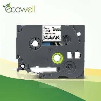 

Ecowell Label Tape tze-111 tze111 Black on Clear compatible for Brother TZE 111 te-111 for Brother P-touch label Maker Ribbon